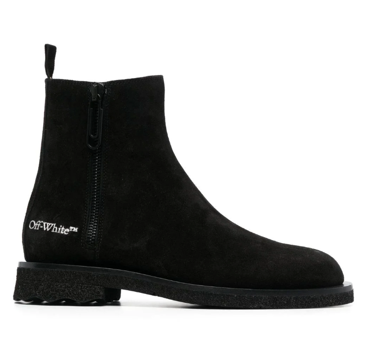 Off-White Mens Suede Sponge Sole Ankle Boot Black 43 Brand New