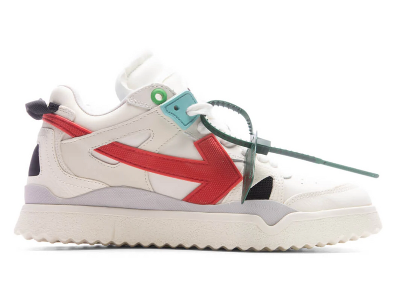 Off-White Mens Midtop Sponge Sneaker White Red 40 Brand New