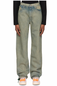 OFF-WHITE Women's Forest Green Baby Baggy Jeans Size 28