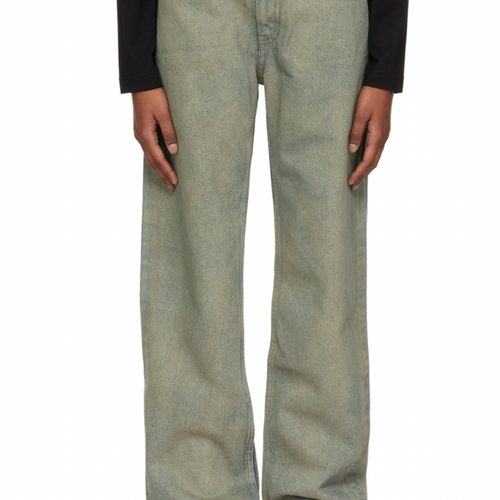 OFF-WHITE Women's Forest Green Baby Baggy Jeans Size 25