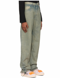 OFF-WHITE Women's Forest Green Baby Baggy Jeans Size 28
