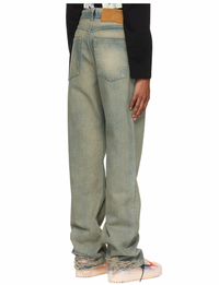 OFF-WHITE Women's Forest Green Baby Baggy Jeans Size 28