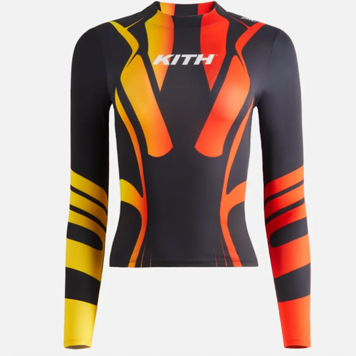 Kith Women's Valen Surge Logo Red L/S Shirt - Size MD - (MSRP: $125)