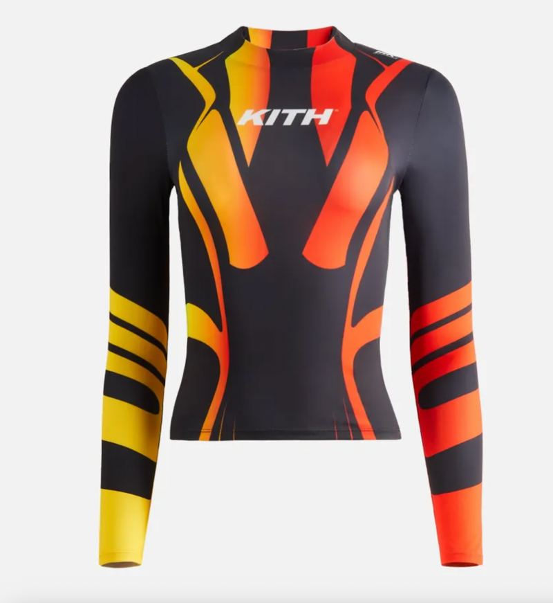 Kith Women's Valen Surge Logo Red L/S Shirt - Size SM - (MSRP: $125)