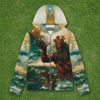 Denim Tears Poseidon's Revenge Multi-Color Zip-Up Hoodie Size XL