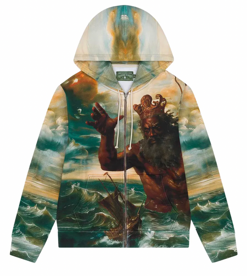 Denim Tears Poseidon's Revenge Multi-Color Zip-Up Hoodie Size Medium