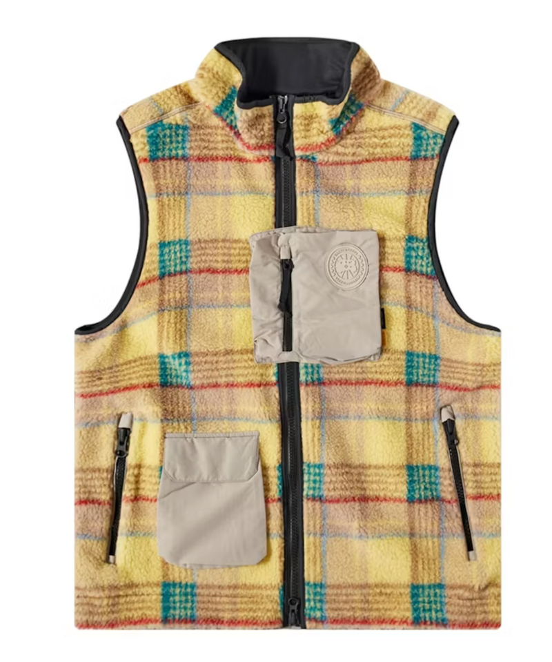 Canada Goose x NBA with UNION Legion Fleece Vest Tartan Gold Large Brand New