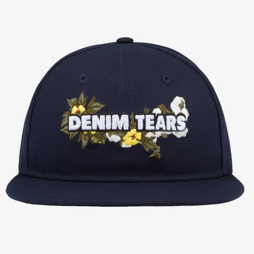 Denim Tears X New Era Navy Floral Logo Adjustable Cap
