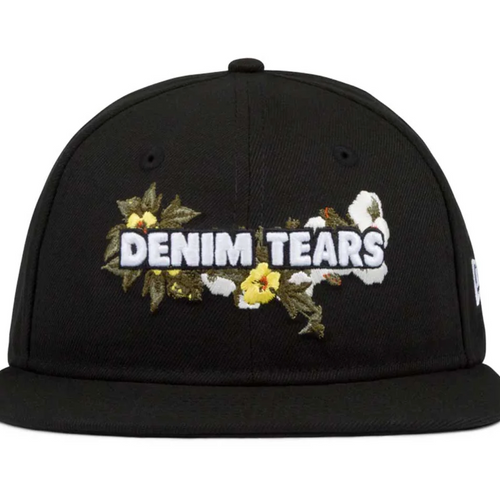 Denim Tears X New Era Black Floral Logo Adjustable Hat