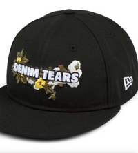 Denim Tears X New Era Black Floral Logo Adjustable Hat