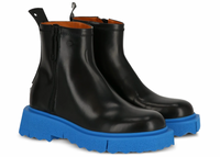 Off-White Mens Leather Sponge Zip Boot Black Blue 41 Brand New
