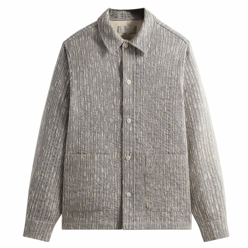Kith Slub Boucie Boxy Collared Overshirt - Ink Navy - Size Medium