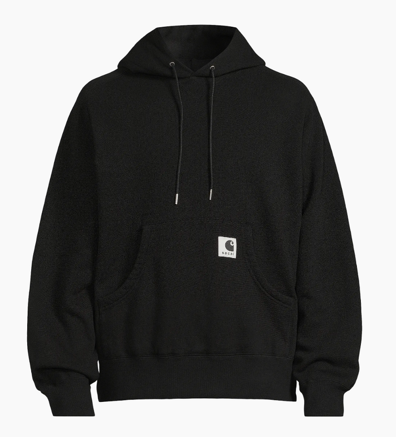 Sacai x Carhartt WIP Cotton Jersey Hoodie Black 2(M) Brand New