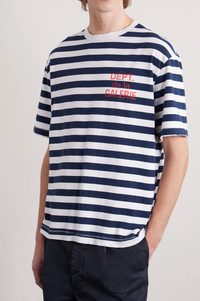 Gallery Dept. French Logo Striped Cotton-Jersey T-Shirt Navy White XXL Brand New