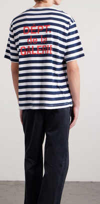 Gallery Dept. French Logo Striped Cotton-Jersey T-Shirt Navy White XXL Brand New