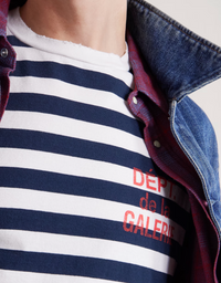 Gallery Dept. French Logo Striped Cotton-Jersey T-Shirt Navy White XXL Brand New