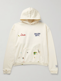 Gallery Dept. Studio Oversized Logo Embroidered Hoodie Cream Large Brand New