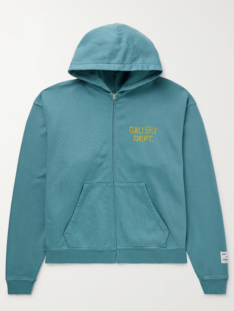 Gallery Dept. 90's Full Zip Hoodie Blue Yellow Large Brand New