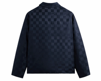 Kith Chekered Satin Coaches Jacket - Nocturnal Navy - Size Small
