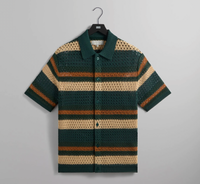 Kith Thompson Crochet Button Down Shirt - Chronicle - Size Small