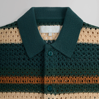 Kith Thompson Crochet Button Down Shirt - Chronicle - Size Small