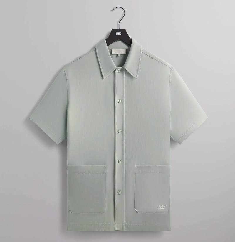 Kith Silk Cotton Boxy Collared Overshirt - Brine - Size Small