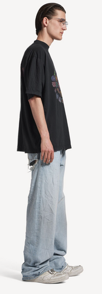 Balenciaga Spiral Crest T-shirt Medium Fit in Faded Black Large Brand New