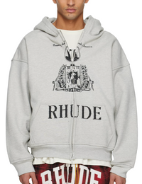 Rhude Gray 'Youth Of America' Zip-Up Hoodie Large Brand New