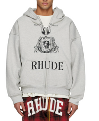 Rhude Gray 'Youth Of America' Zip-Up Hoodie XL Brand New