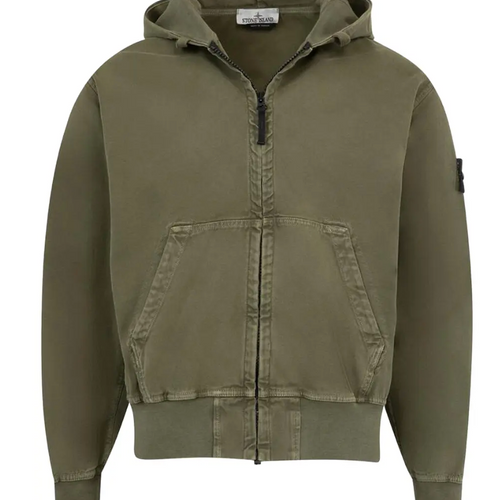 Stone Island Patch Logo Zip Hoodie 'Military Green' Large Brand new