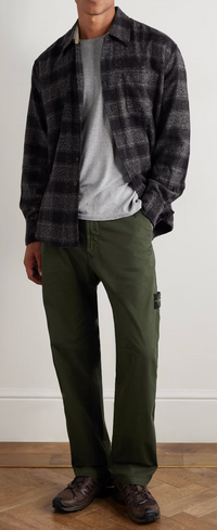 Stone Island Logo Straight Leg Stretch Trousers Green 34 Brand New