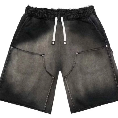 Godspeed Carpenter Distressed Shorts Grey Back Logo