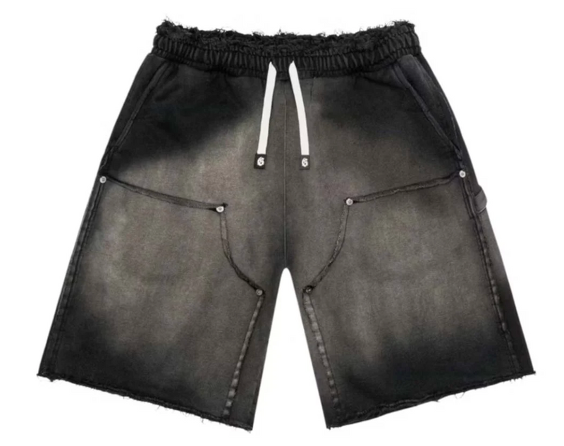 Godspeed Carpenter Distressed Shorts Grey Back Logo