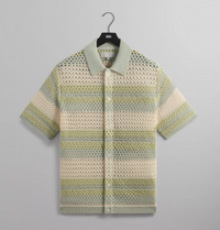 Kith Thompson Crochet Button Down Shirt - Breath Green Size Medium