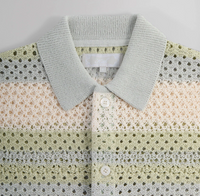 Kith Thompson Crochet Button Down Shirt - Breath Green Size Medium