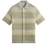 Kith Thompson Crochet Button Down Shirt - Breath Green Size Medium
