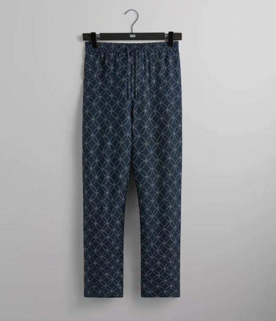 Kith Silk Geometric Stitch Barrow Pant Nocturnal Size Large