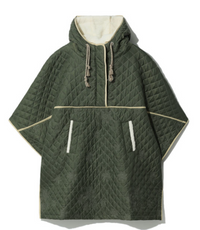 BAPY By BAPE Women's Quilted Embroidered Flower Green Poncho Size XS