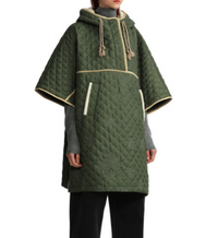 BAPY By BAPE Women's Quilted Embroidered Flower Green Poncho Size XS