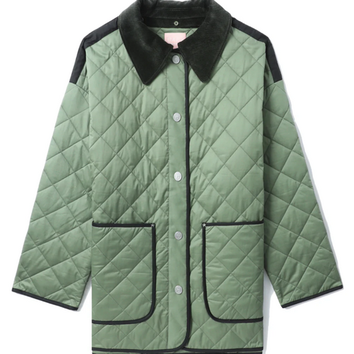 BAPY By BAPE Women's Quilted Green Trucker Jacket Size XS