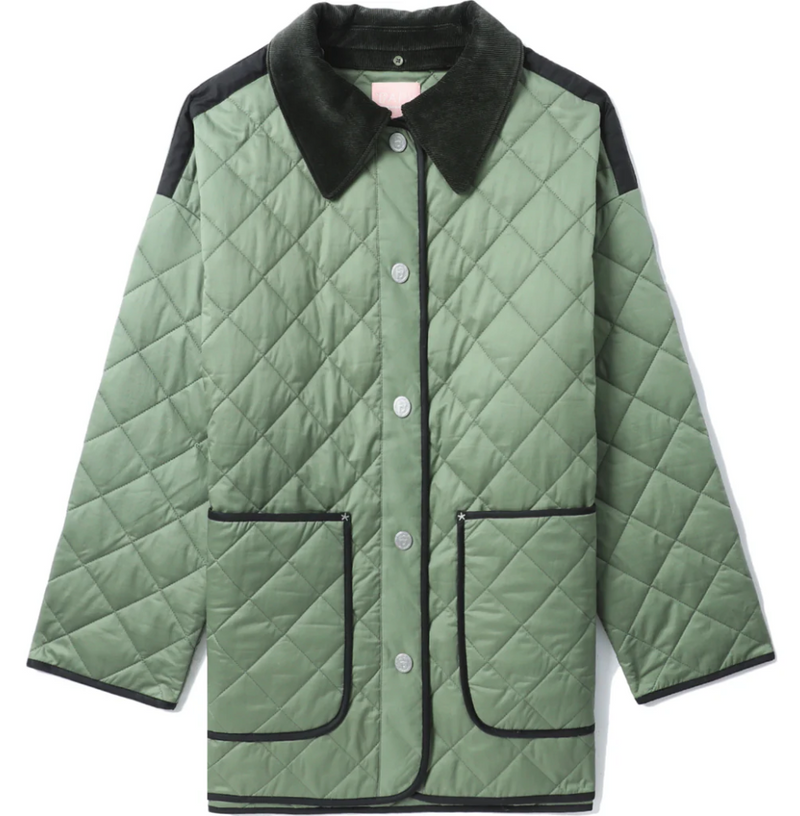 BAPY By BAPE Women's Quilted Green Trucker Jacket Size XS