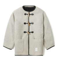 BAPY By BAPE Women's Collarless Grey Wool Jacket Size XS