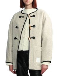 BAPY By BAPE Women's Collarless Grey Wool Jacket Size XS