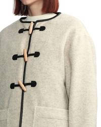 BAPY By BAPE Women's Collarless Grey Wool Jacket Size XS