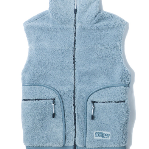 BAPY By BAPE Women's Blue Fleece Full-Zip Vest Size XS