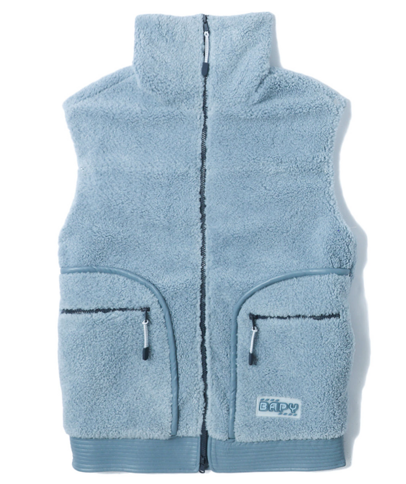 BAPY By BAPE Women's Blue Fleece Full-Zip Vest Size XS