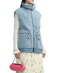 BAPY By BAPE Women's Blue Fleece Full-Zip Vest Size XS