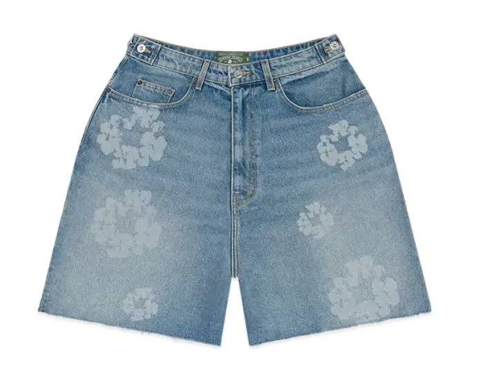 Denim Tears Light Wash Mono Wreath Shorts Size XL
