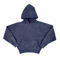 YZY Gap Engineered By Balenciaga Navy Blue Sherpa Hoodie Size Small