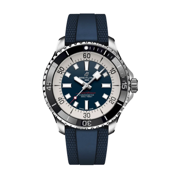 Breitling Superocean Automatic 44MM Chronometer Blue Dial Watch (MSRP: $5,700)